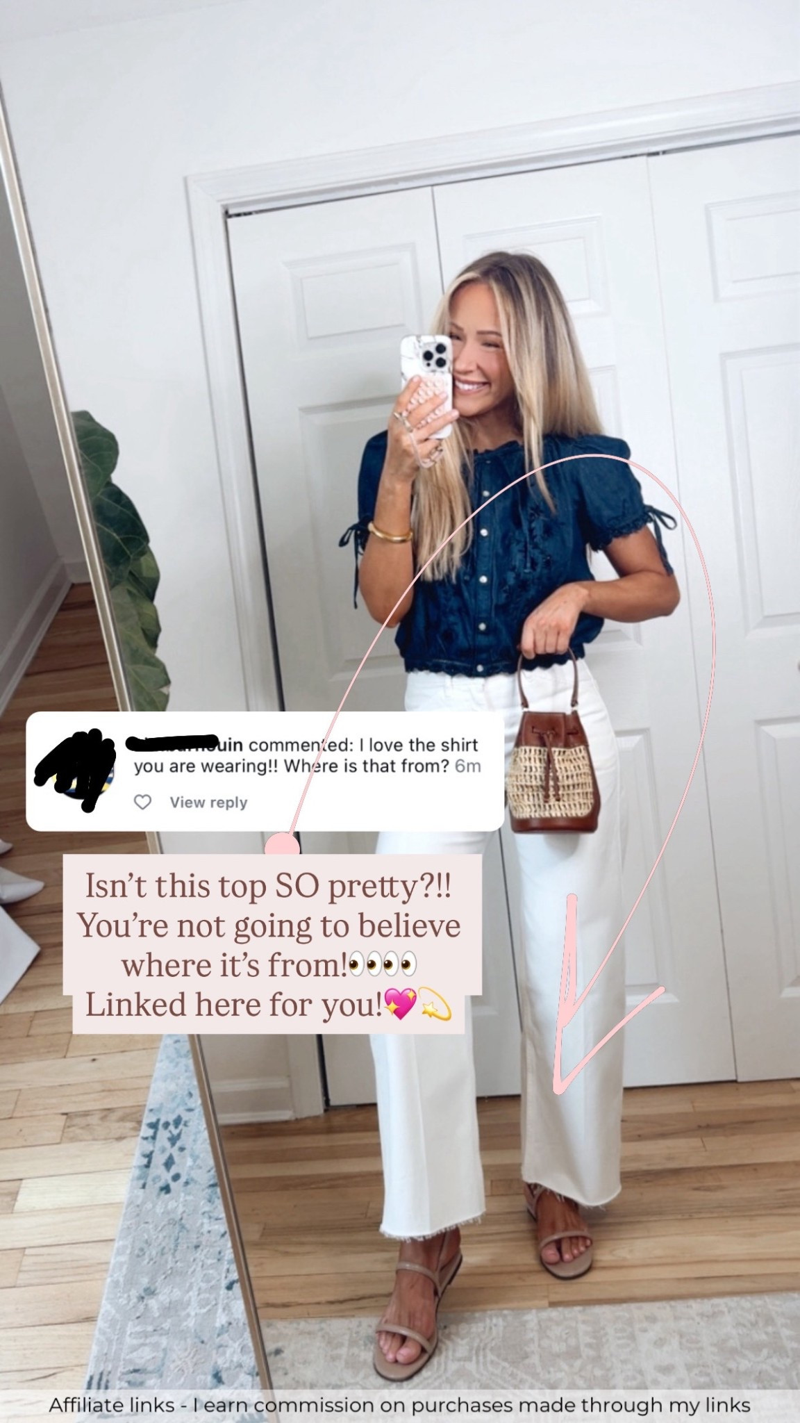 Affiliate links - I earn commission on purchases made through my links

Walmart spring top
Denim top
White barrel jeans
Spring outfit 