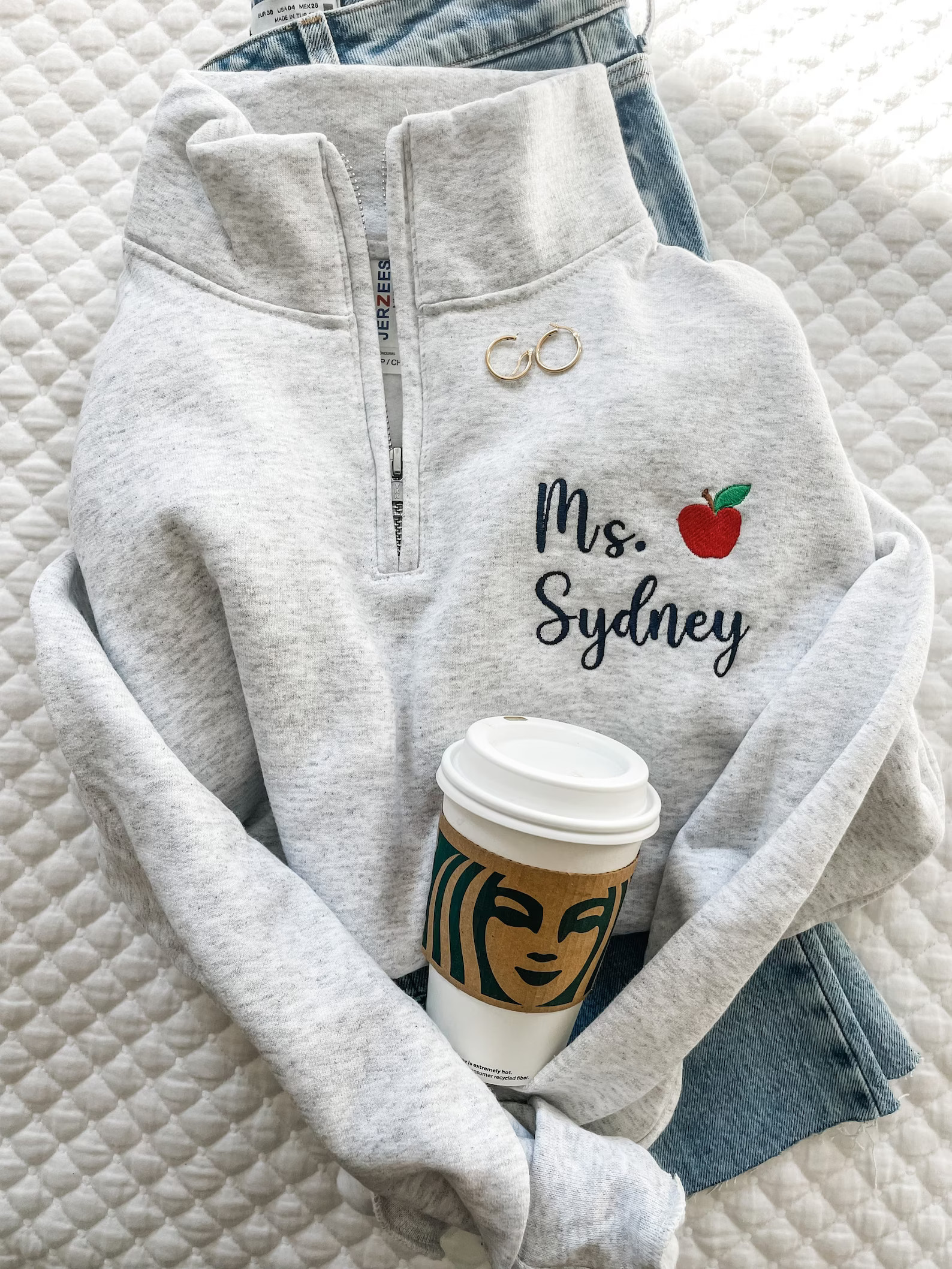 Personalized Teacher Quarter Zip Sweatshirt  Teacher Name and - Etsy | Etsy (US)