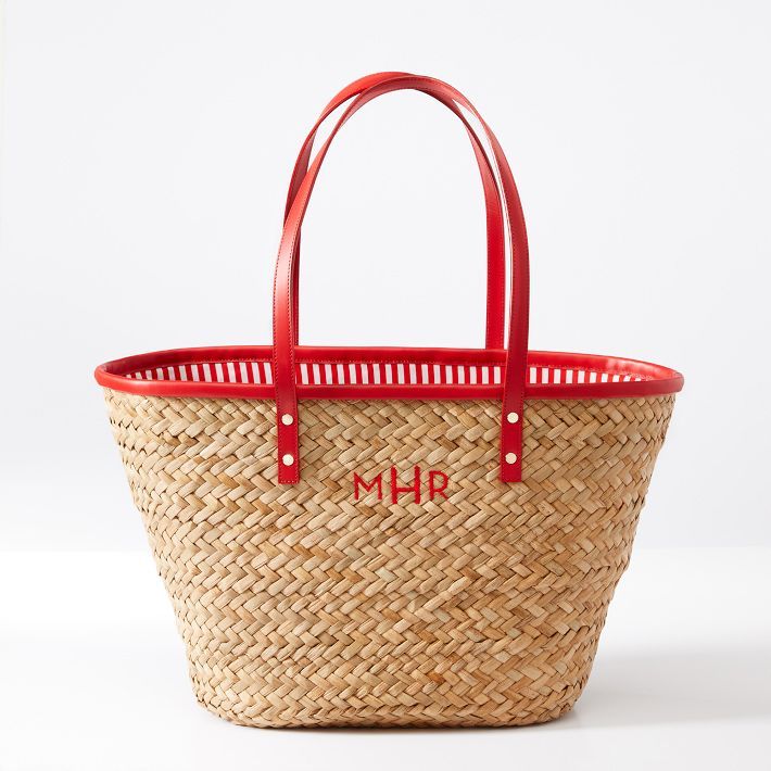 Striped Palm Leaf Tote | Mark and Graham