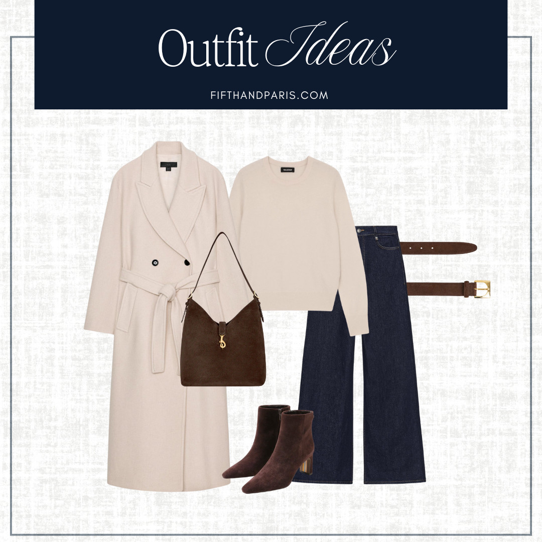 Fall outfits for women - this look is easy to create with warm cream and chocolate brown suede, a color we are seeing everywhere right now.  Affordable staples that will take you from Fall outfits through winter outfits.   

 #LTKWorkwear #LTKTravel #LTKShoeCrush