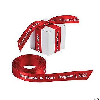 5/8" - Red Satin Personalized Ribbon - 25 ft. | Oriental Trading Company