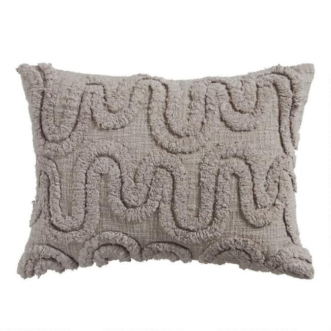Tufted Wave Lumbar Pillow | World Market