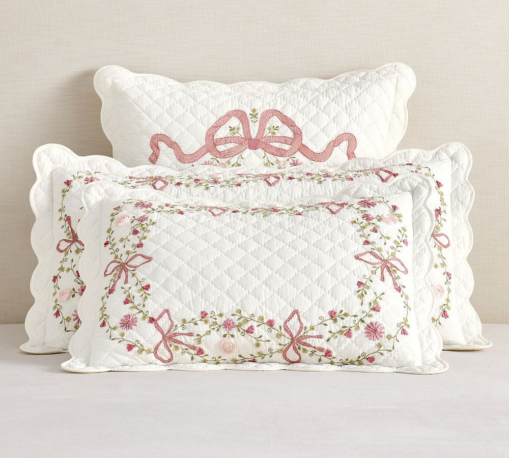 LoveShackFancy Bow Embellished Quilted Sham | Pottery Barn (US)