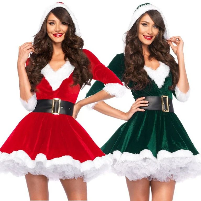 Musuos Christmas Women Dresses Miss Santa Claus Outfits Adult Costume Half Sleeve Fashion  Dress | Walmart (US)