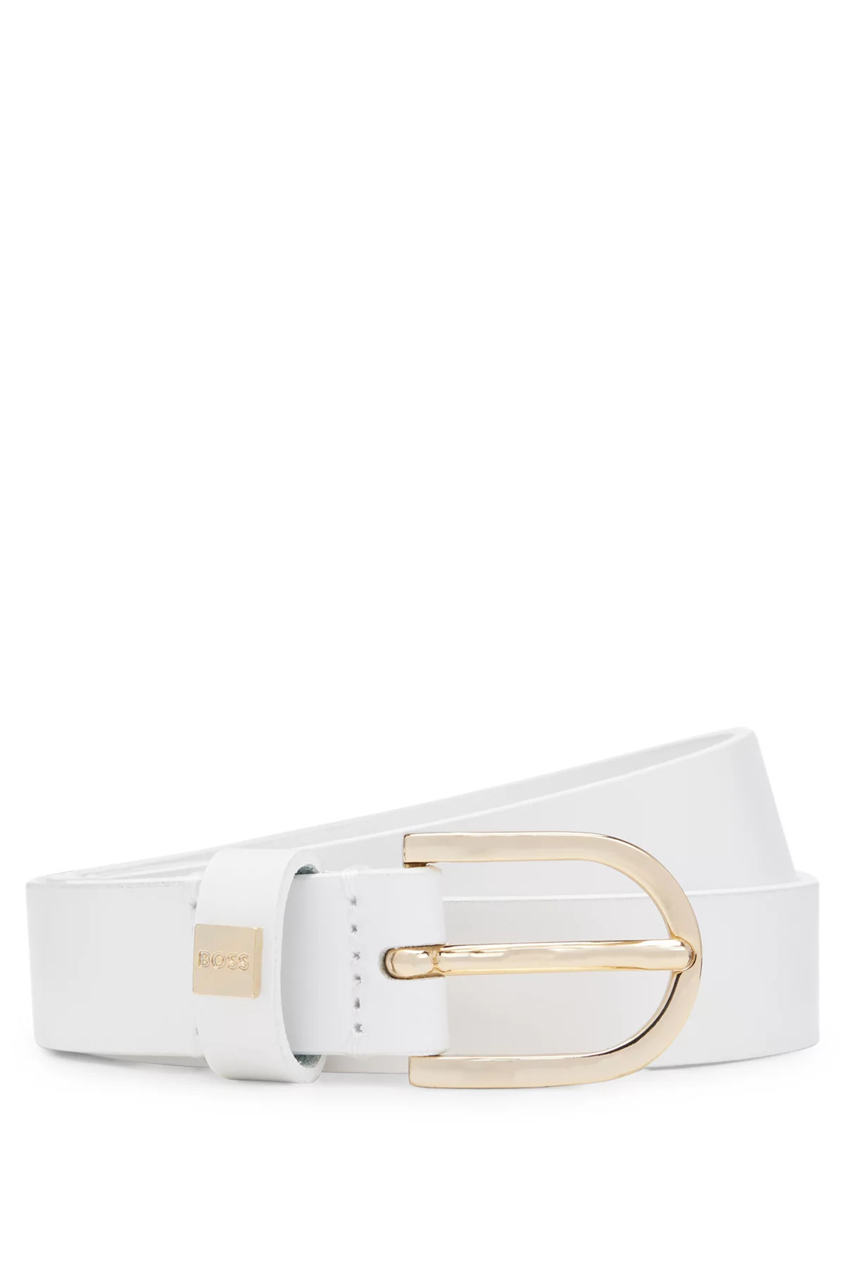 Italian-leather belt with gold-tone buckle | Hugo Boss (UK)