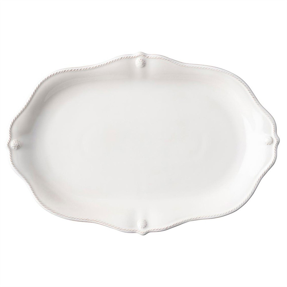 Juliska Berry & Thread Whitewash Ceramic Platter - Small | Kathy Kuo Home