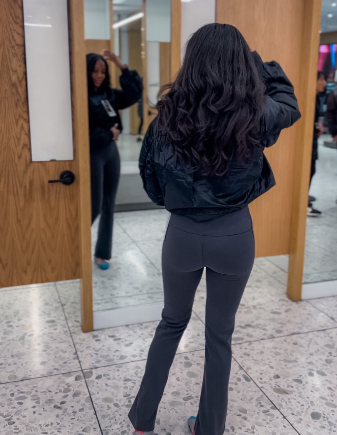 Casual bomber jacket  #casualwear #lululemon #highrise #tights #workout pants #bomberjacket