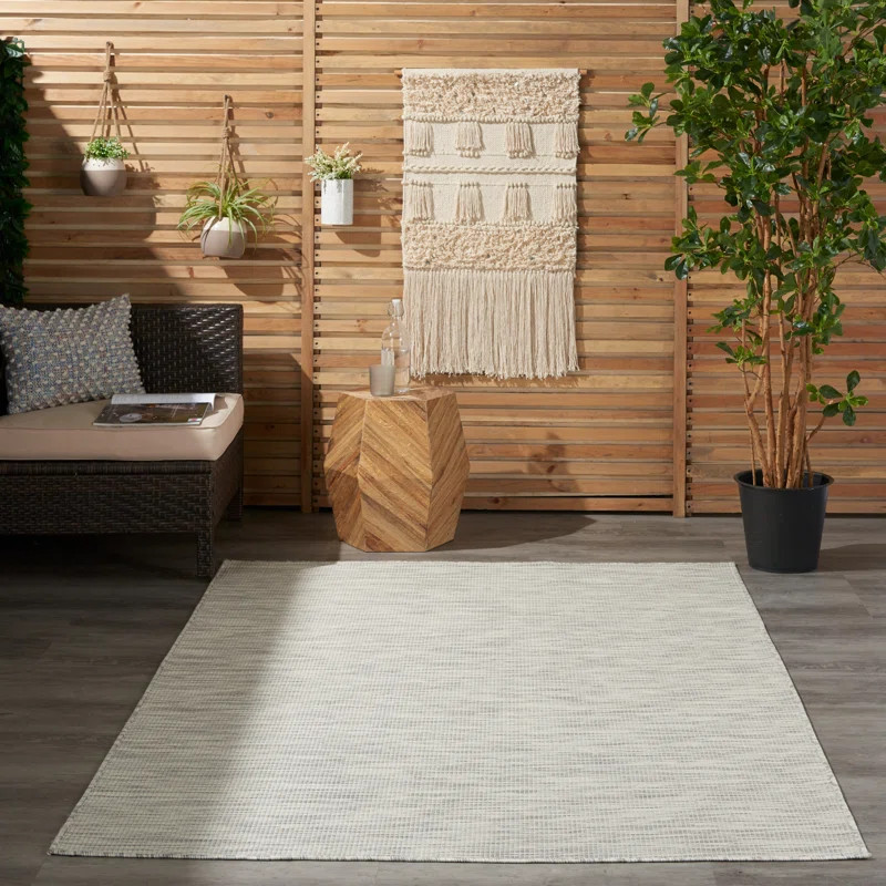 Simmie Flatweave Gray Indoor/Outdoor Rug | Wayfair North America