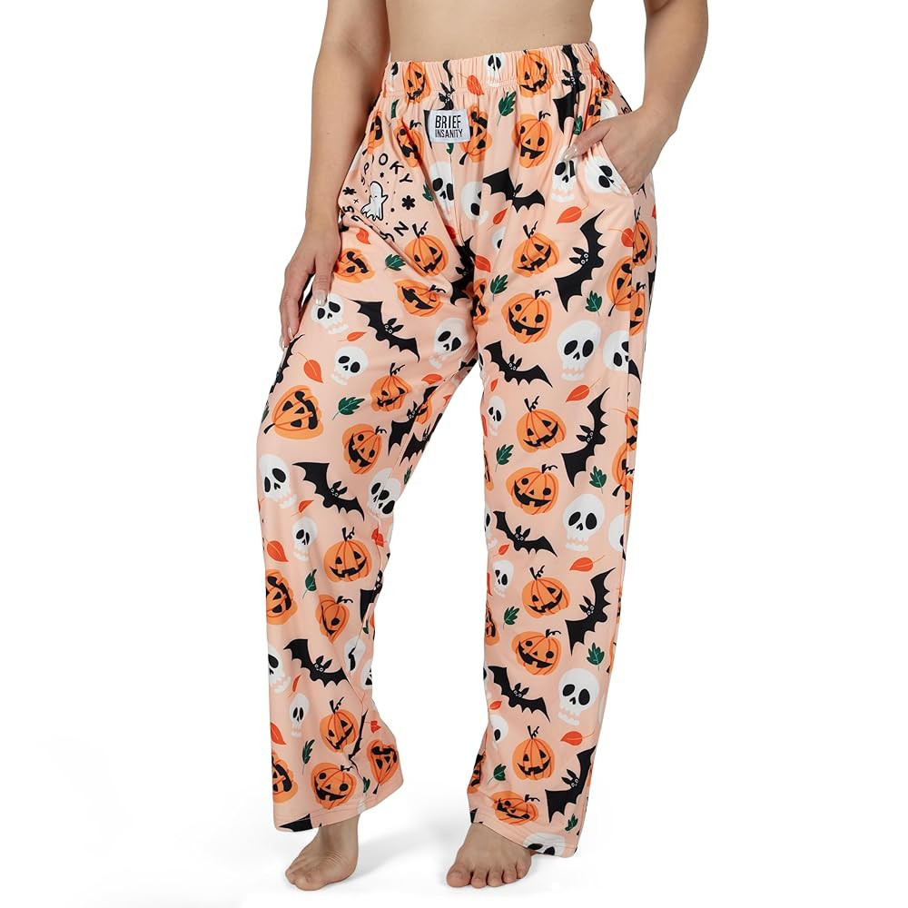 BRIEF INSANITY Fall, Autumn, & Halloween Themed Pajama Pants - Men & Women Loose Fit Lounge Pants... | Amazon (US)