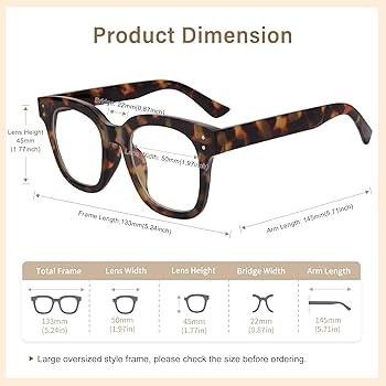 Madison Avenue Women Blue Light Glasses,Oversize Blue Light Glasses for Women, Anti Eyestrain & U... | Amazon (US)