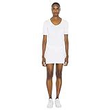 American Apparel Women's Fine Jersey Short Sleeve T-Shirt Dress, White, X-Small | Amazon (US)