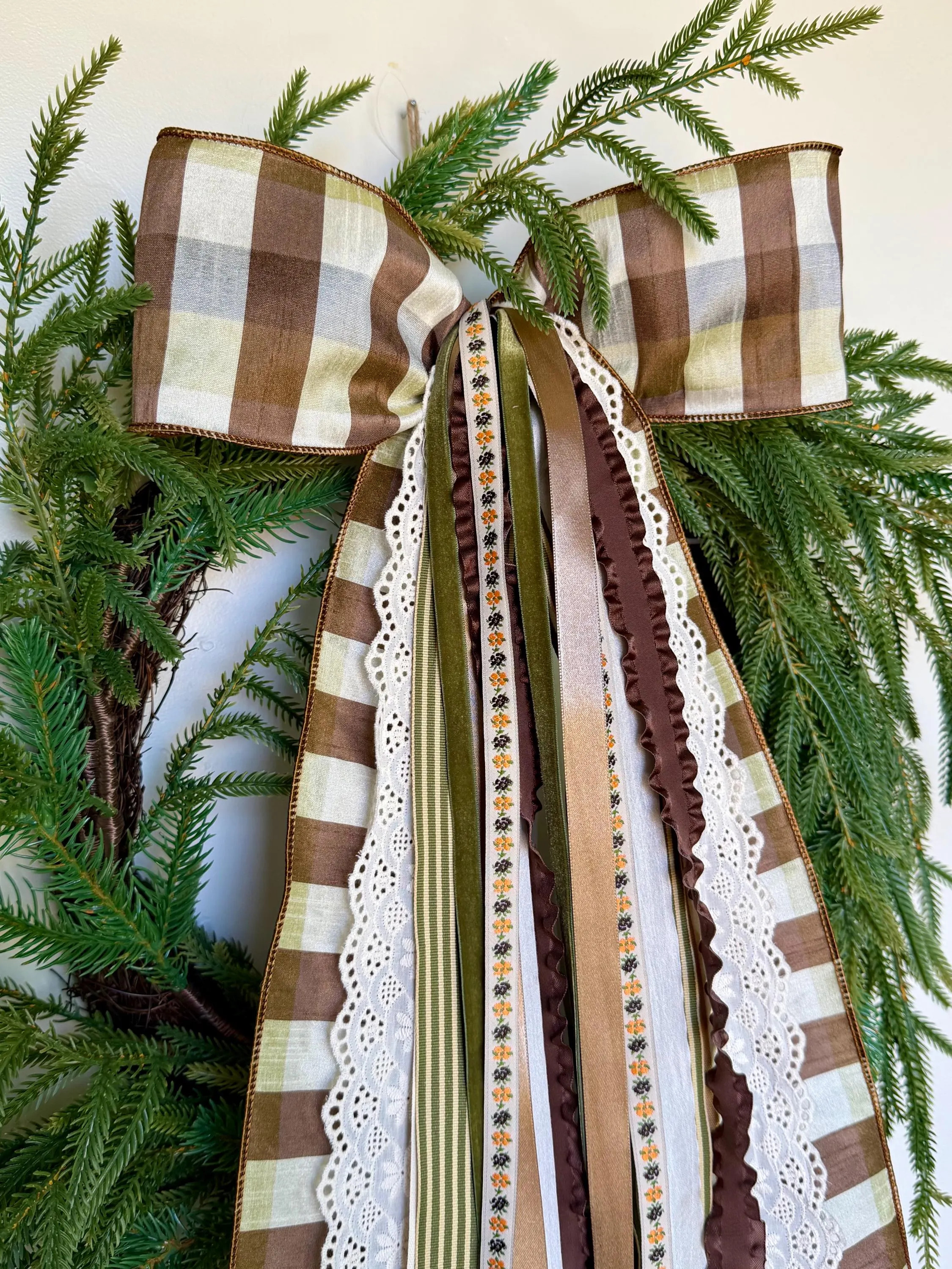 Autumn Ribbon Set for Wreath: Neutral Fall Plaid Decor Bundle | Etsy (Global)