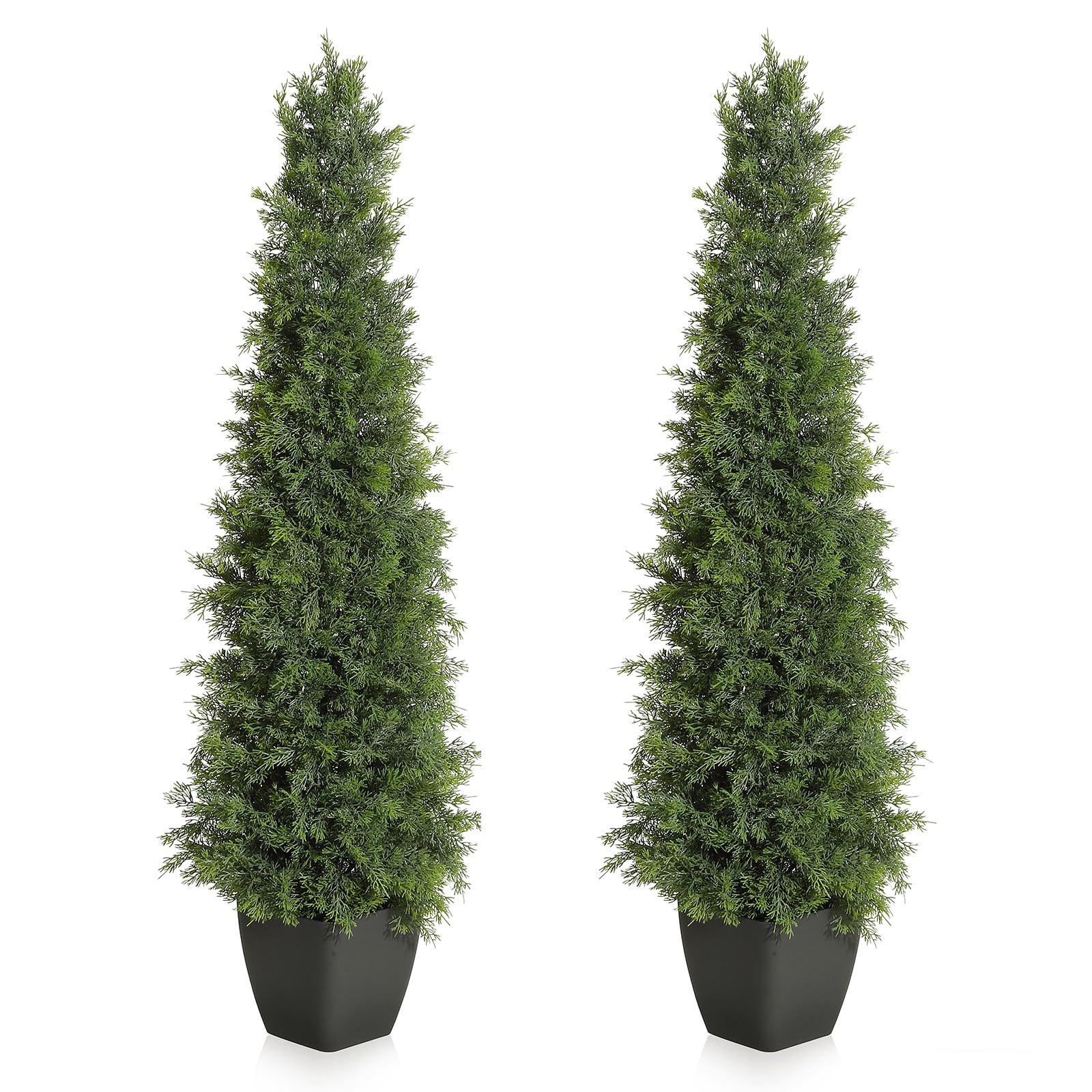 Artificial Cedar Topiary Tree for Outdoor,48 inch Tall Faux Cedar Trees,Potted Fake Cypress Plant... | Amazon (US)