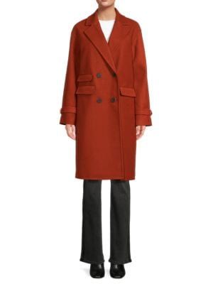 Double Breasted Faux Wool Military Coat | Saks Fifth Avenue OFF 5TH