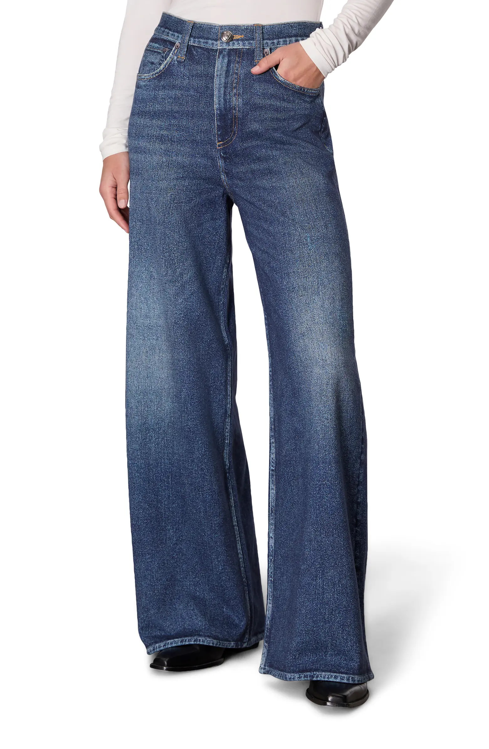 rag & bone Miramar Sofie High Waist Ankle Wide Leg Sweatpant Jeans | Nordstrom | Nordstrom