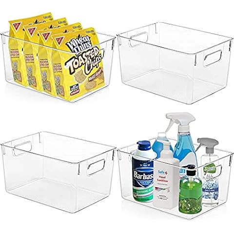 ClearSpace Clear Plastic Storage Bins – Pantry Organizers & Storage Containers, Cabinet Organiz... | Amazon (US)