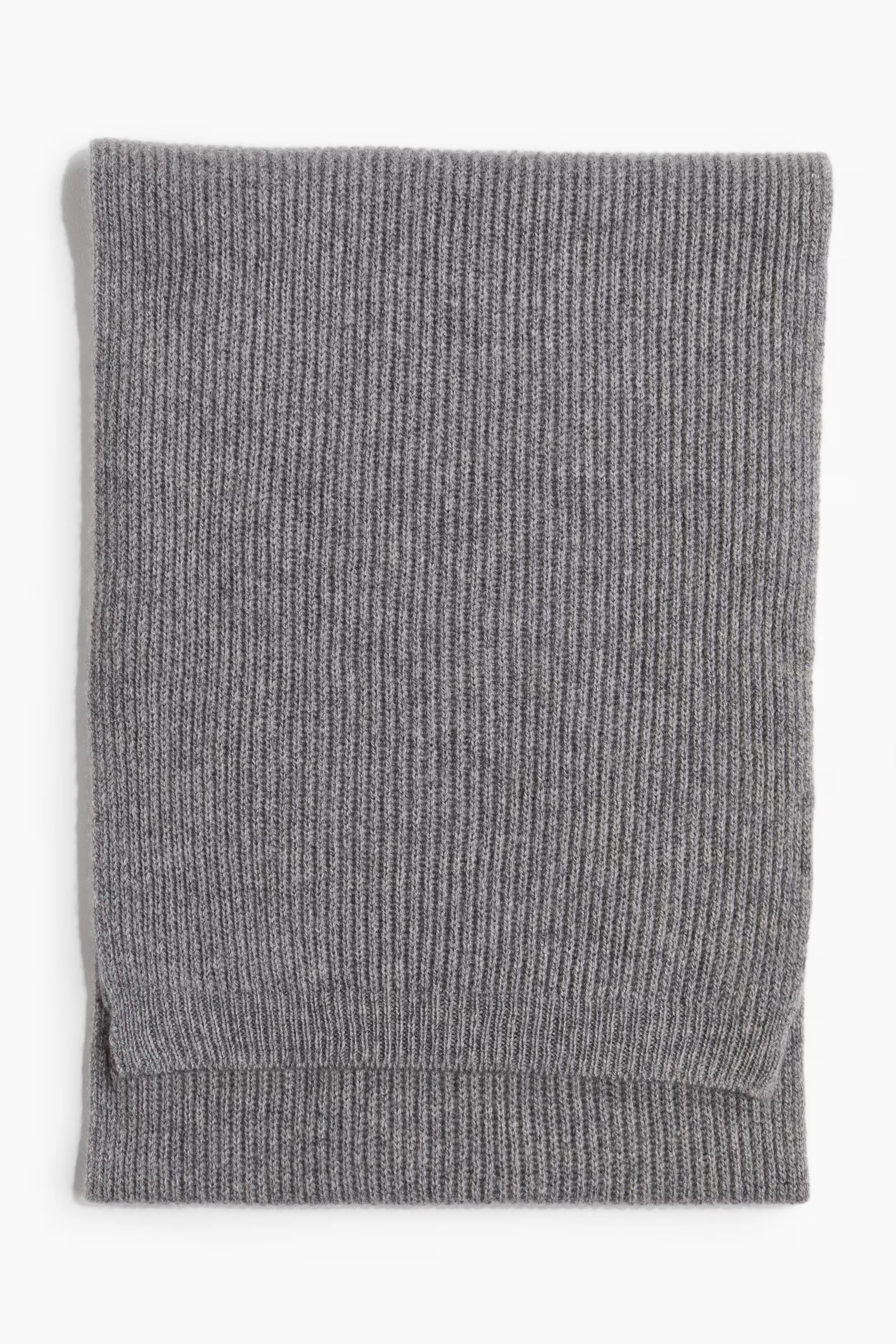 Ribbed Cashmere Scarf - Gray melange - Men | H&M US | H&M (US + CA)