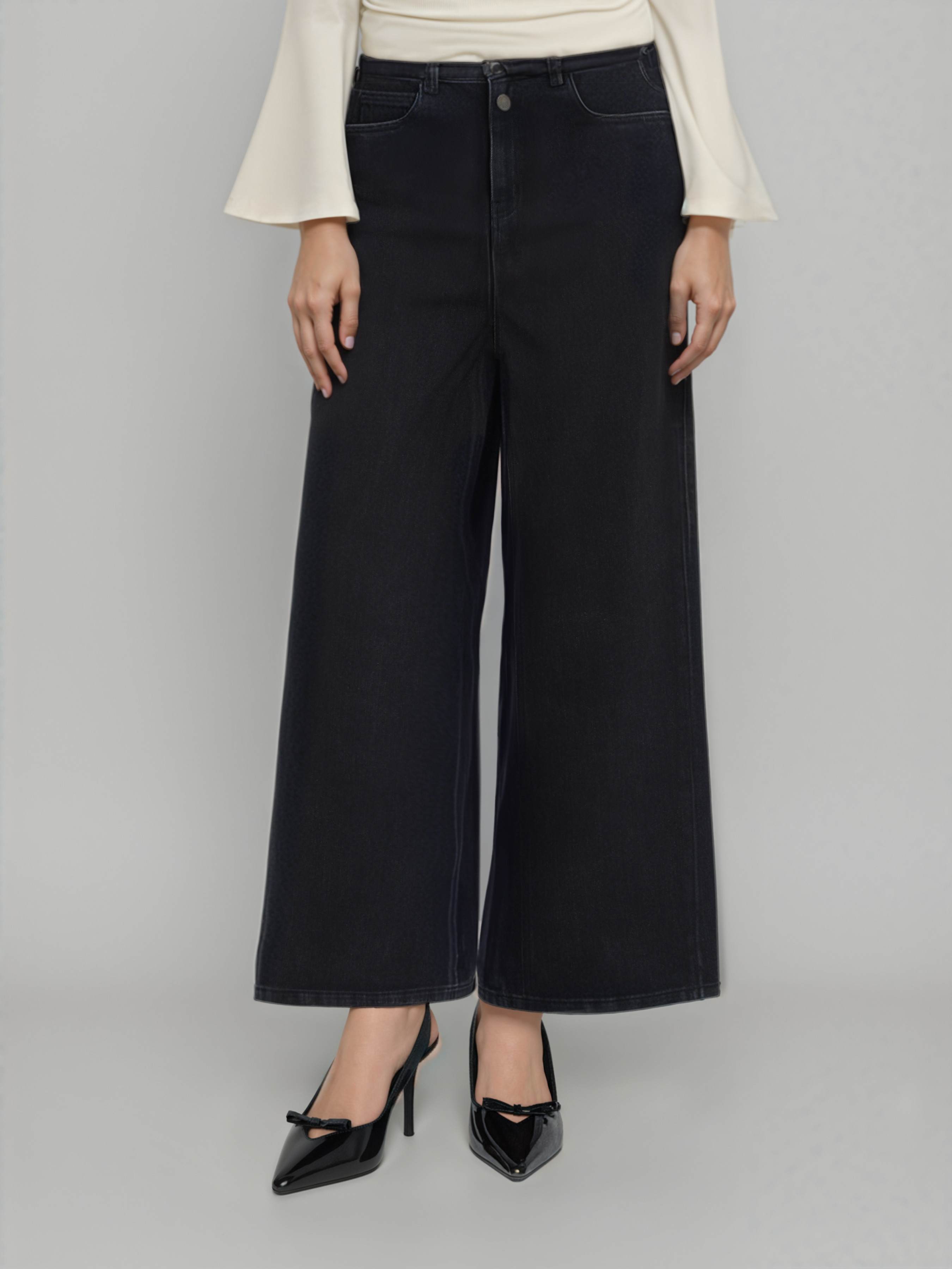 Denim Stretch Denim High Rise Pocket Straight Leg Jeans For Work | Cider