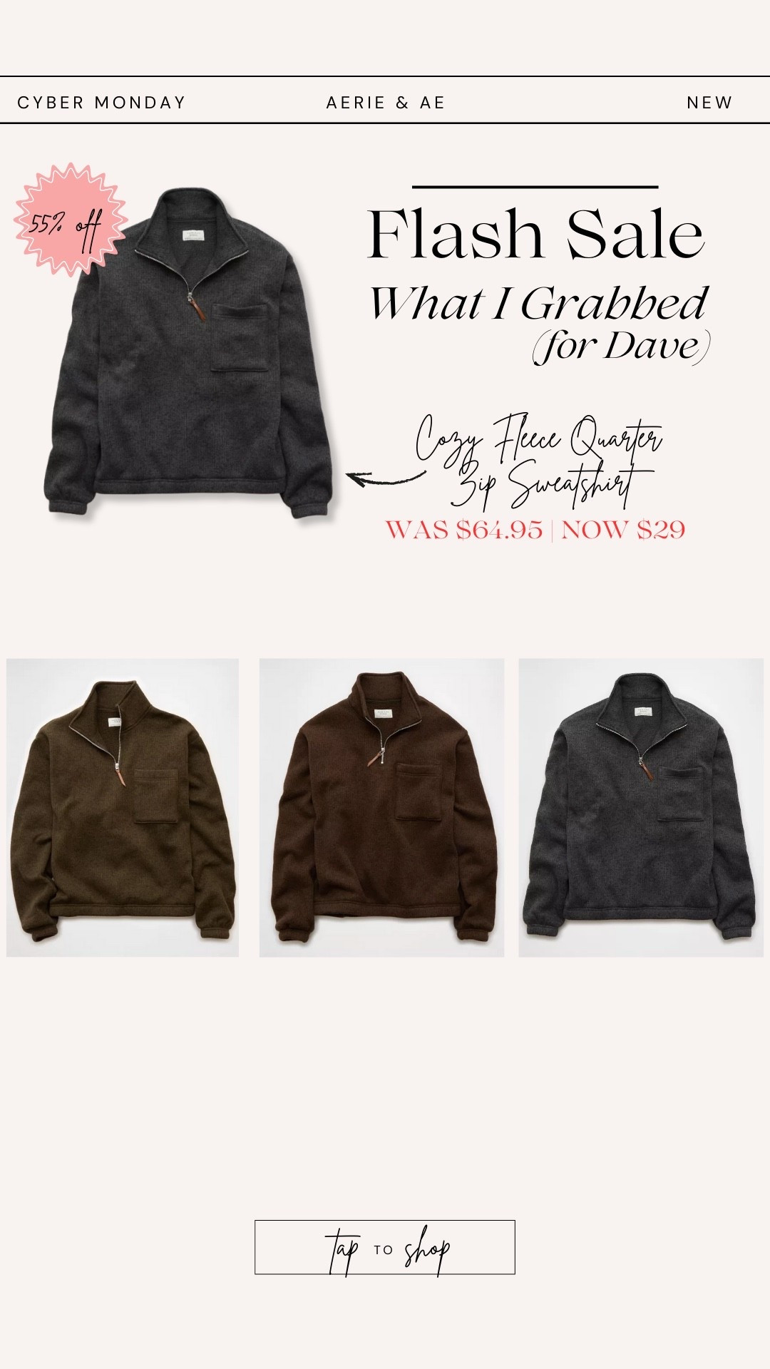 This fleece quarter zip for men is an updated and stylish sweatshirt version. It’s currently on flash deal at 55% off. gift idea for him men’s sweatshirt men’s casual wear winter wear 

#LTKGiftGuide #LTKSaleAlert #LTKMens