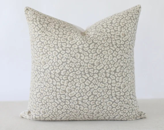 Grey Cheetah Print Pillow Cover Cream Cheetah Pillow Covers | Etsy | Etsy (US)