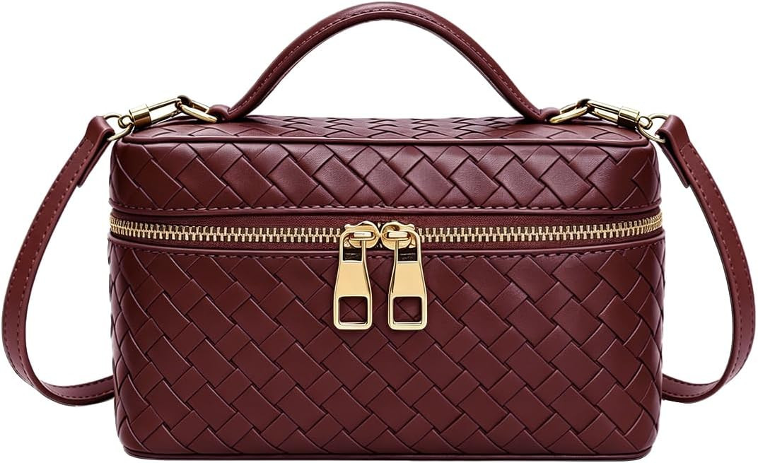Women's Square Box Crossbody Purse Mini Woven L19 Satchel Bag | Amazon (US)