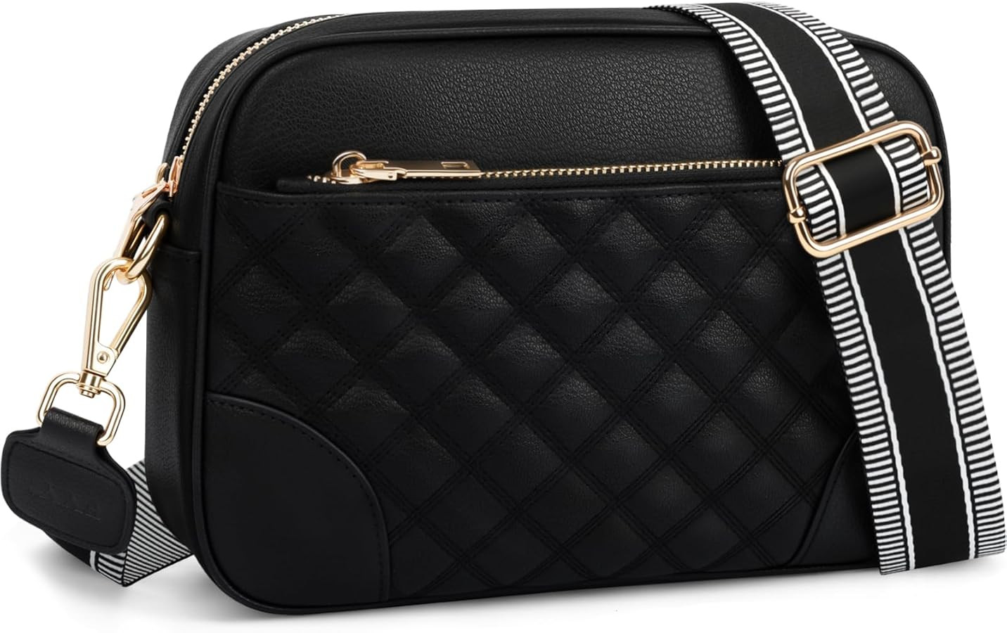 FYY Small Crossbody Bags for Women Quilted Vegan Leather Crossbody Purses for Women Travel with A... | Amazon (US)