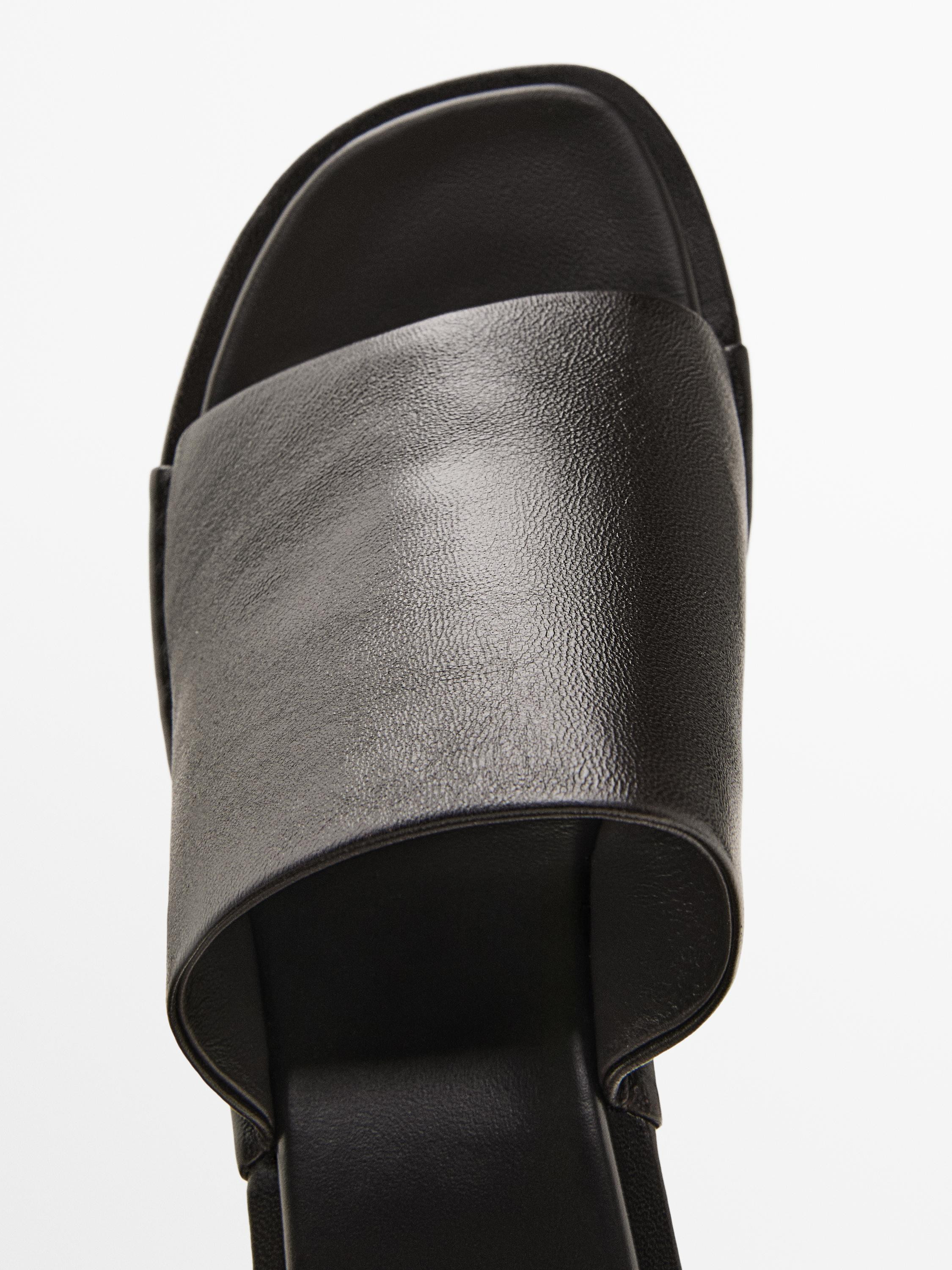 Soft high-heel slide sandals | Massimo Dutti UK