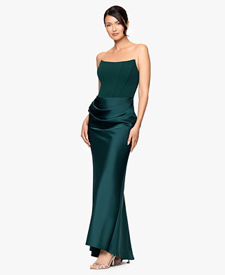 Petite Strapless Long Gown | Macy's