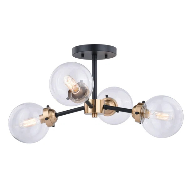 Badilla 4 - Light 20" Sputnik Modern Linear Semi Flush Mount | Wayfair Professional