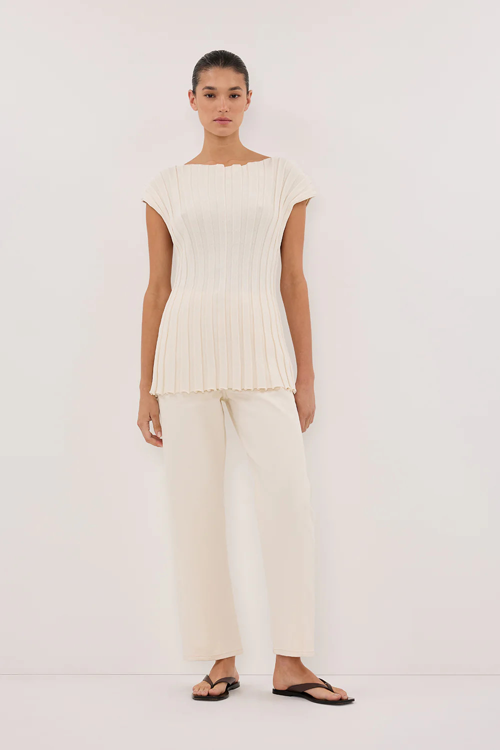 FINN CREAM TWISTED SEAM JEAN | DISSH