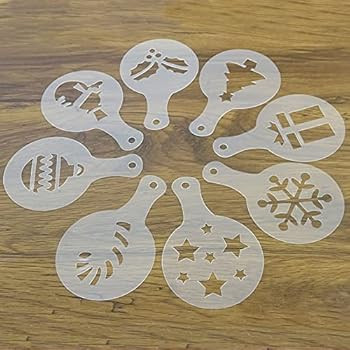 24PCS Latte Art Stencils Coffee Stencils Latte Art Mold Cookie Stencils Templates Cake Stencil Te... | Amazon (US)