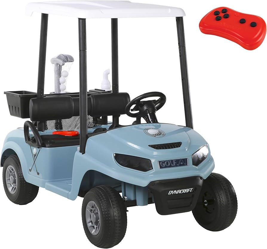 Dynacraft 24V Unisex Kids Golf Cart, 2- Seater Ride-On with Play Accessories and Parent Remote Co... | Amazon (US)