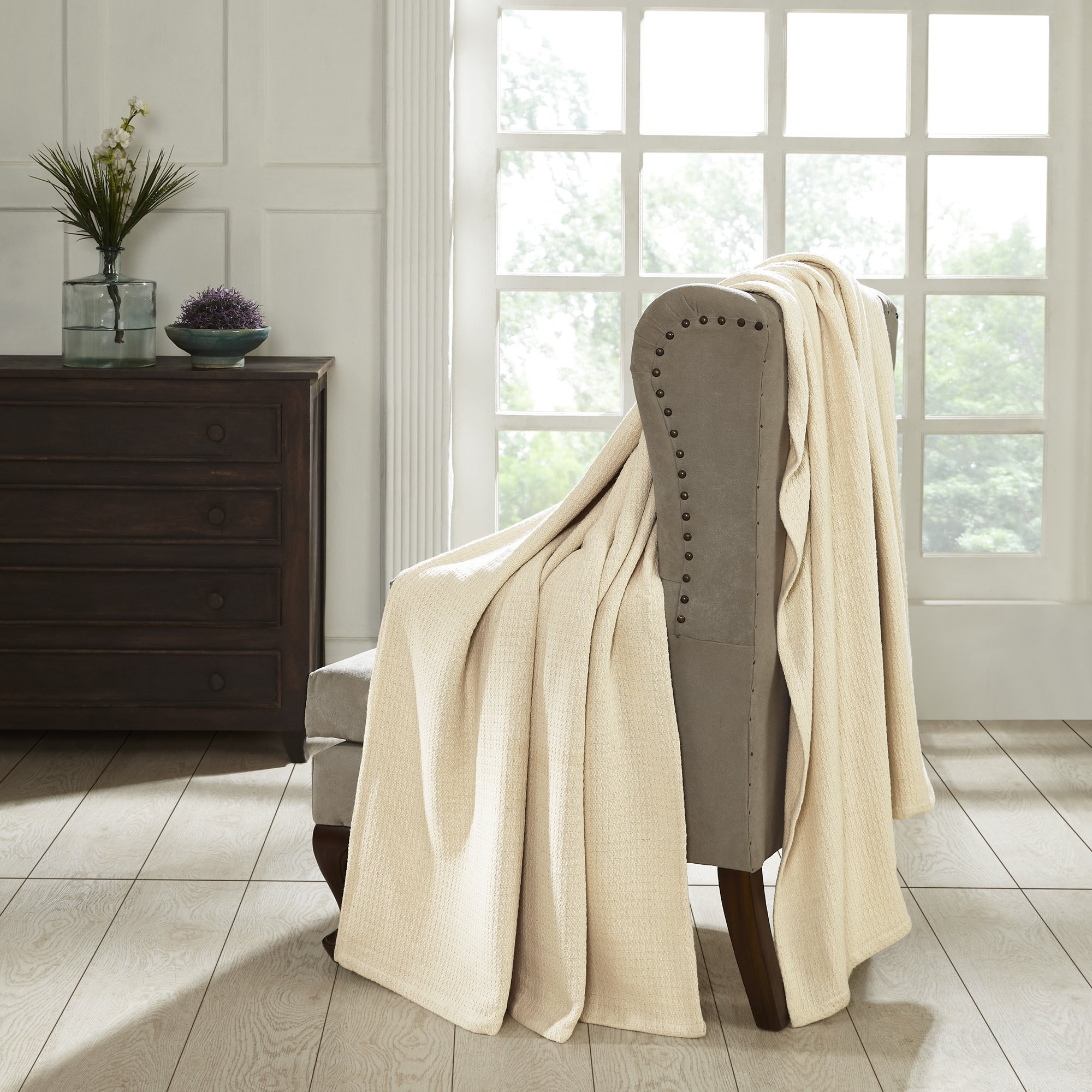 Impressions Solid Woven Cotton Throw Blanket | Walmart (US)