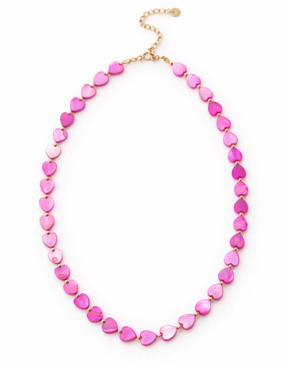 Hot Pink Mother-of-Pearl Heart Necklace | Erin McDermott Jewelry