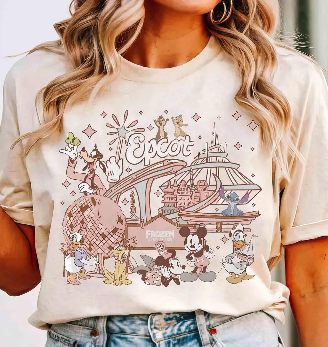 Vintage Mickey and Friends Disney Epcot Comfort Colors Shirt, Disney Epcot Shirt, Disney Trip Shi... | Etsy (US)