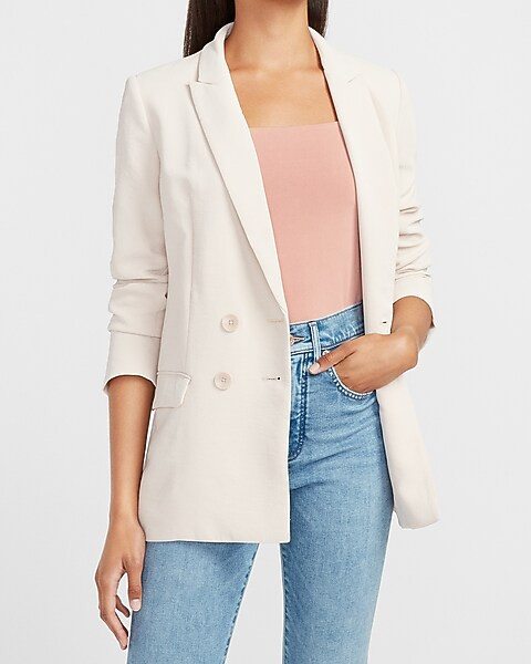 Double Breasted Boyfriend Blazer | Express