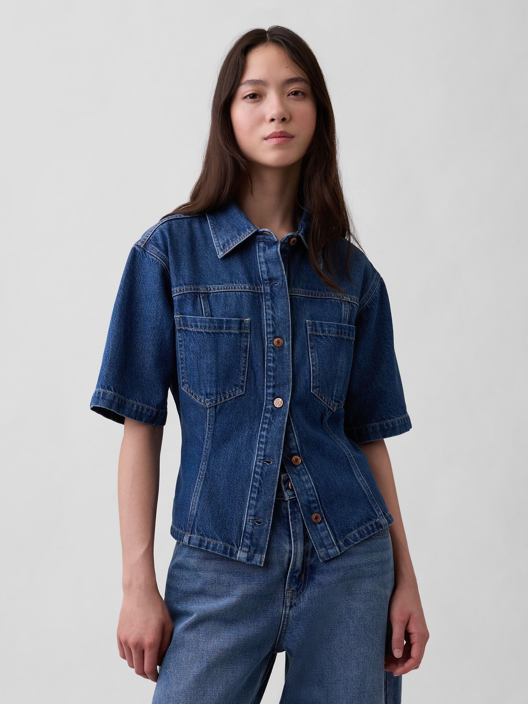 Blue UltraSoft Denim Pocket Shirt | Gap | GAP UK