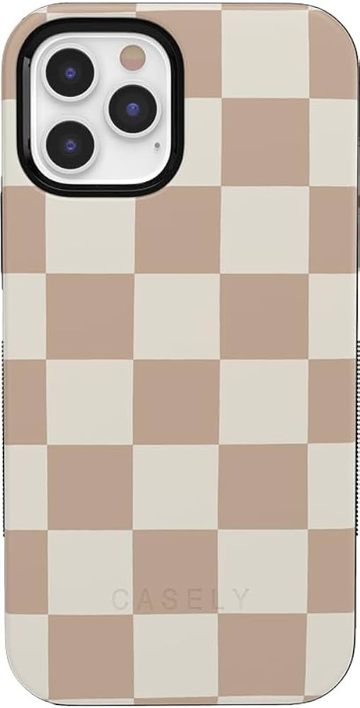 Casely Phone Case for iPhone 12/12 Pro | Fit Check | Neutral Checkerboard Checkered | Compatible ... | Amazon (US)