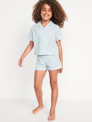 Patterned Poplin Pajama Set for Girls | Old Navy (US)