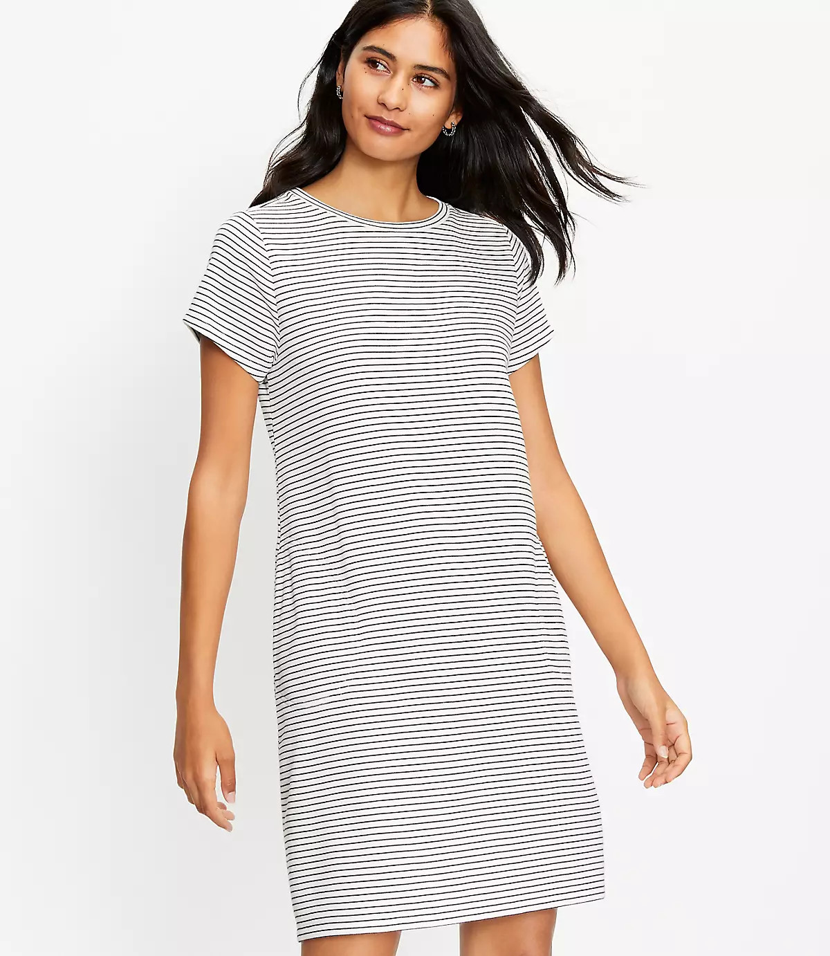 Striped Pocket Sweatshirt Dress | LOFT