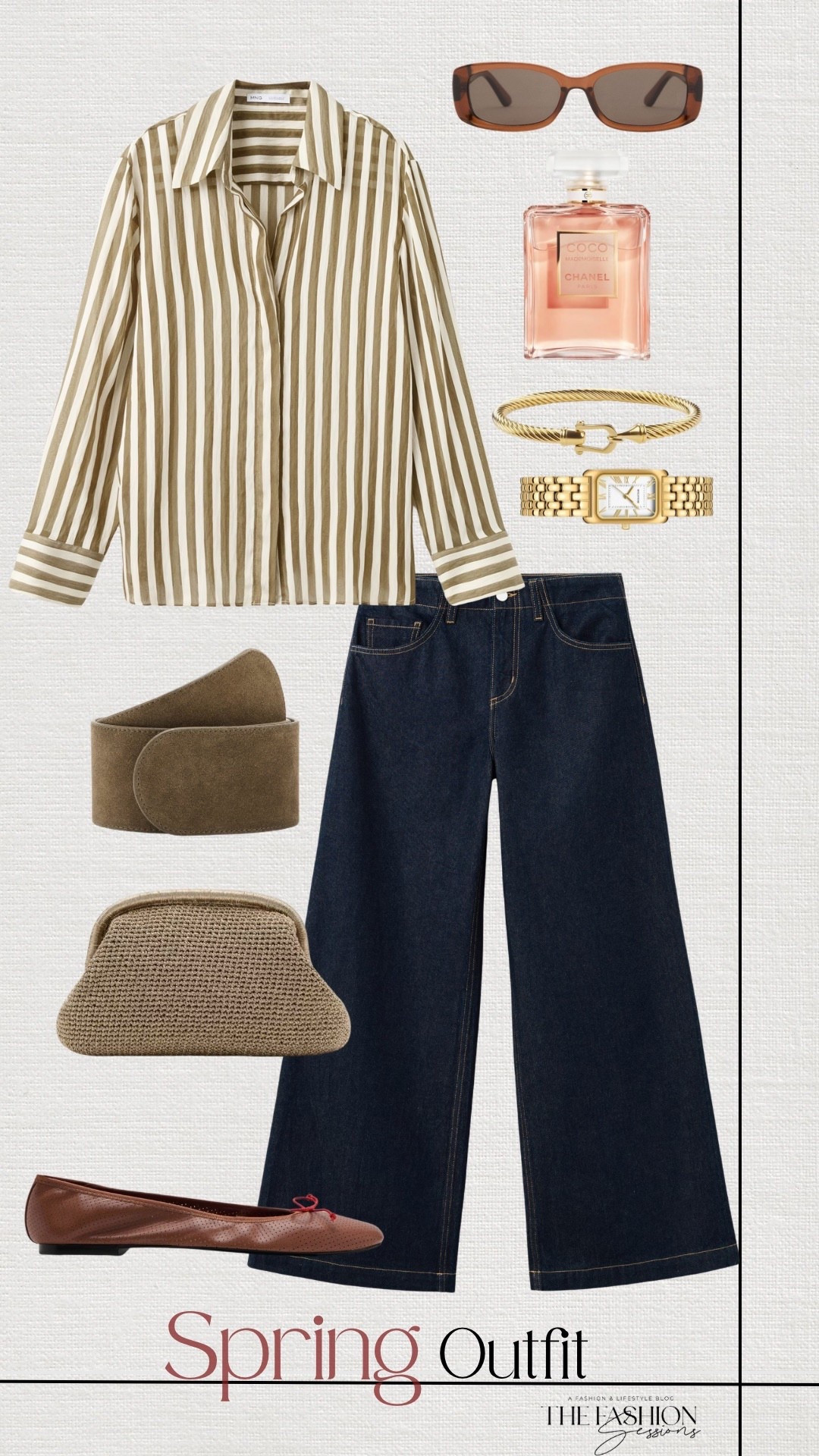 Striped Button Down | Denim Jeans | Brown Ballet Flats | suede Belt | 

#LTKootd #LTKSeasonal #LTKgrwm