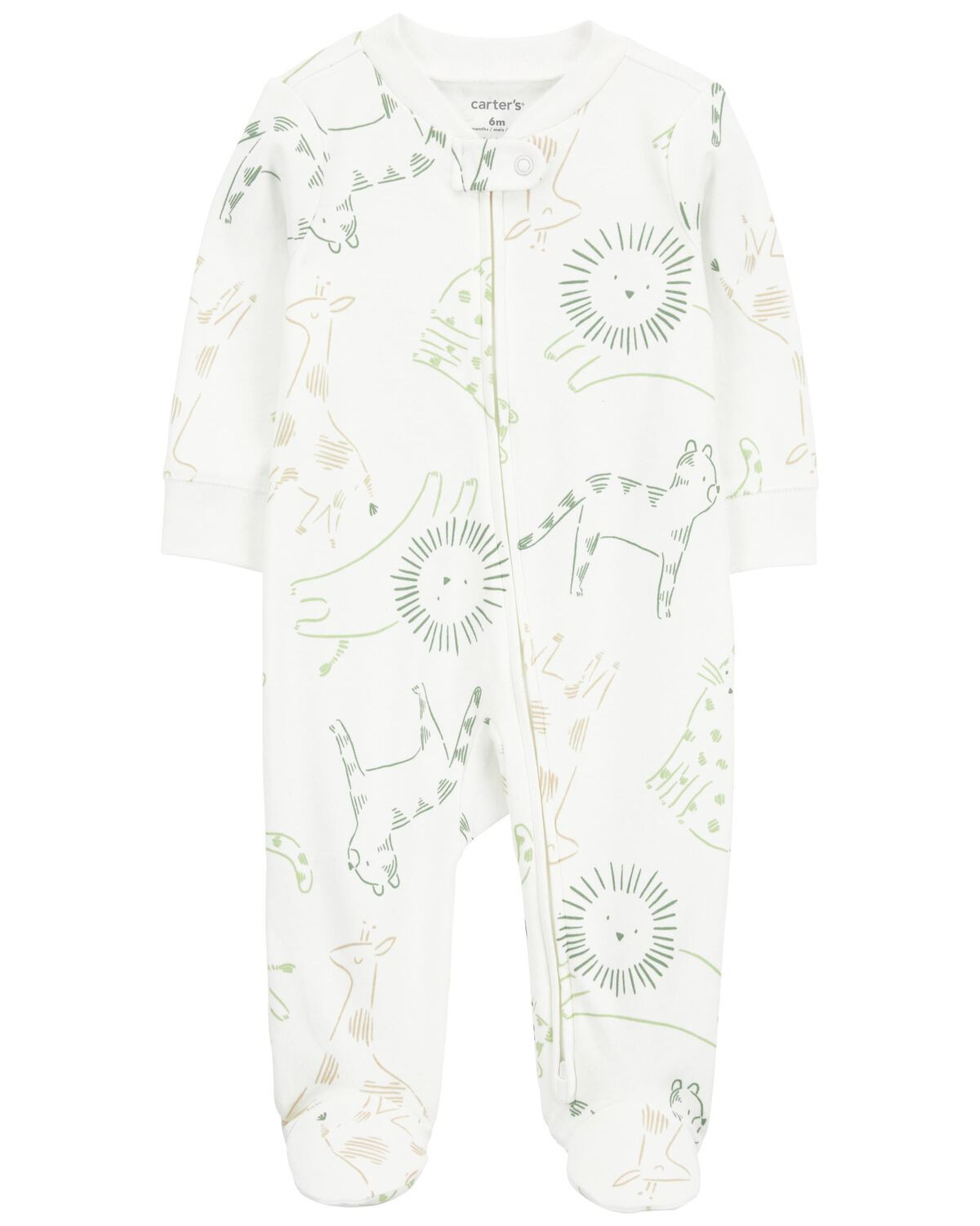 Baby Animal Print Zip-Up Cotton Sleep & Play Pajamas | Carter's
