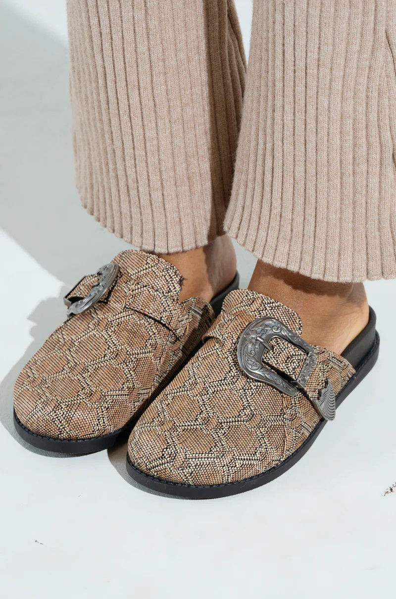 AZALEA WANG INFORMER TAN SNAKE CLOG | AKIRA