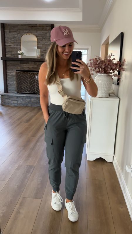 Casual Amazon outfit! Sports mom weekend outfit. 

Casual square neck tank top is double lined & super soft, paired with these Lulu look for less cargo joggers from Amazon. Love these white sneakers too (use code Dorothy20 for 20% off anything at Pink Lily). 



The perfect Weekend mom outfit, travel outfit, sports mom outfit, tank top, cargo joggers, Lululemon lookalike, belt bag, New York Yankees hat, sneakers 

#LTKVideo #LTKSeasonal #LTKstyletip