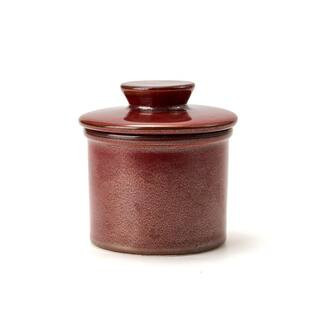 6 oz. Ceramic Butter Crock in Brown, Butter Dish With Water Line for Spreadable Fresh Butter | The Home Depot