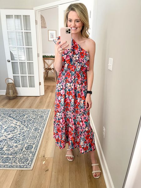 Pack this floral one shoulder maxi dress for your next vacation! Wearing the size small  

#LTKunder50 #LTKstyletip #LTKtravel