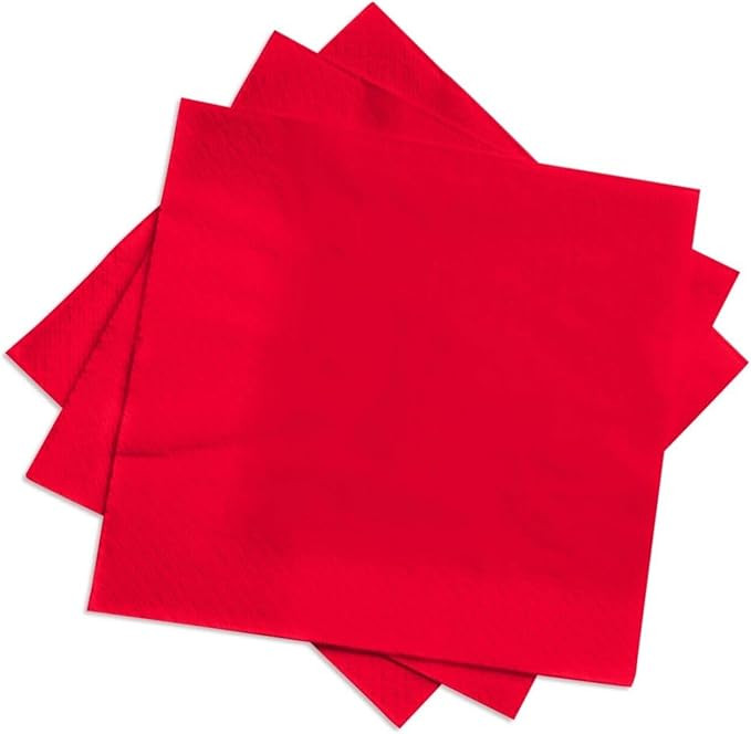 We Can Source It Ltd - Red 2-Ply Paper Napkins 24cm - Cocktail Napkins for Bars, Restaurants, Caf... | Amazon (UK)