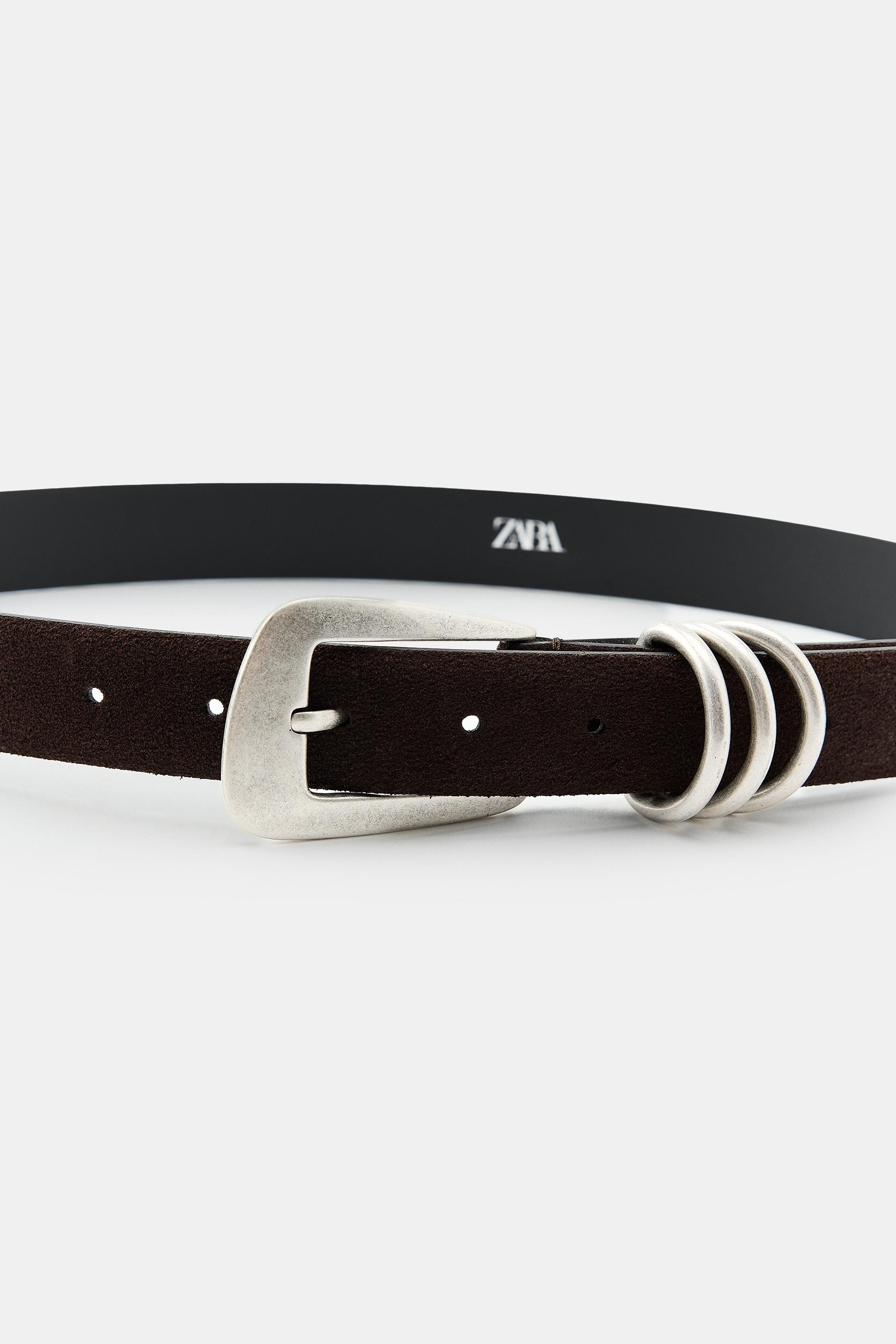 SPLIT LEATHER RING BELT | Zara US