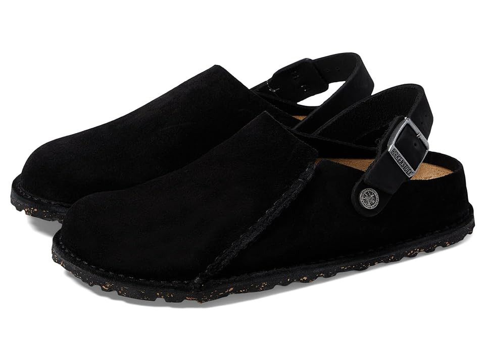 Birkenstock Lutry 365 - Suede (Women) Women's Clog Shoes Black : EU 39 (US Women's 8-8.5) Narrow | Zappos