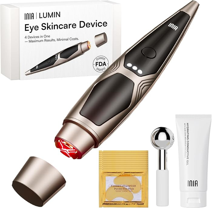 INIA Under-Eye Red Light Therapy for Face, 4-in-1 Beauty Device with Heat, Vibration, Massage & R... | Amazon (US)